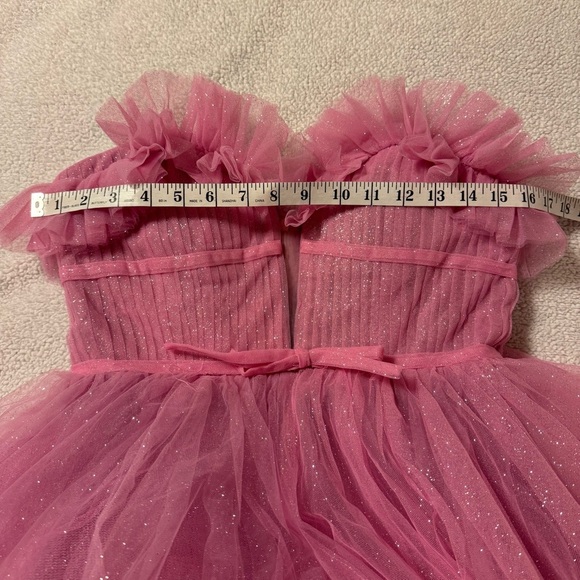 MAC DUGGAL Strapless Glitter Tulle Gown Sparkle Maxi Dress Pink Formal prom - Picture 9 of 17